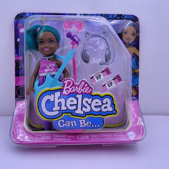BARBIE Mattel CHELSEA Can Be‎ a ROCK STAR Playset Guitar Mic Star Sunglasses Toy - Picture 1 of 4